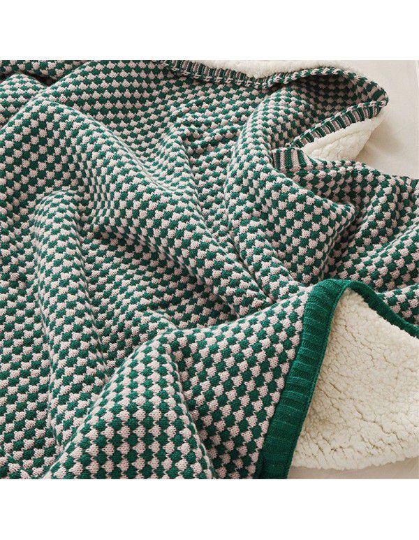 Nordic light luxury thick blanket for winter thickened warm blanket with cashmere cover blanket for winter sofa blanket for lunch