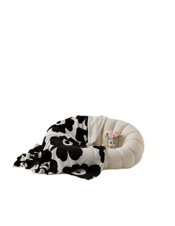 Net red ins wind double layer milk wool jacquard double layer blanket household thickened lamb wool nap shawl blanket wholesale