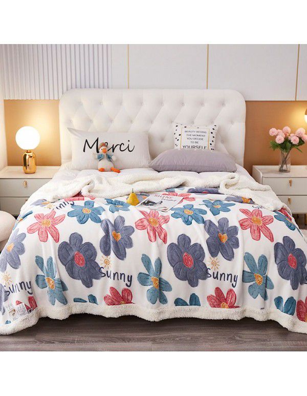 Wholesale of new solid color milk wool blanket, tuff blanket, thickened cashmere lunch blanket, children's blanket manufacturers