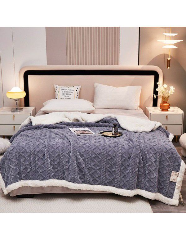 Wholesale of new solid color milk wool blanket, tuff blanket, thickened cashmere lunch blanket, children's blanket manufacturers