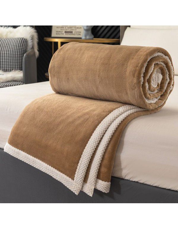 Network Red Hot Double Sided Thickened Milk Felt Blanket Flange Felt Quilt Winter Sheet Blanket Midday Sleeping Blanket