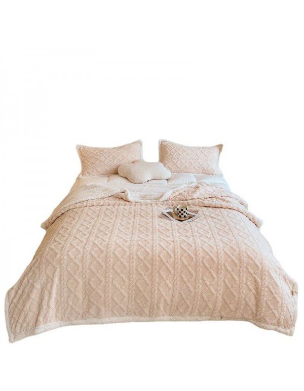 Taff nap blanket thickened lamb wool blanket in winter solid color spring and autumn blanket coral blanket wholesale