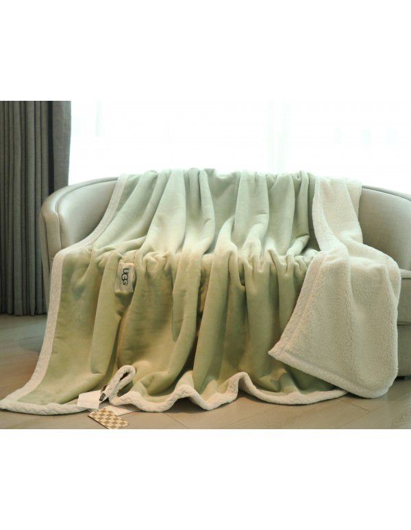 UGG Blanket Double sided velvet blanket Solid color blanket Double layer thickened warm blanket Lamb wool blanket Winter blanket