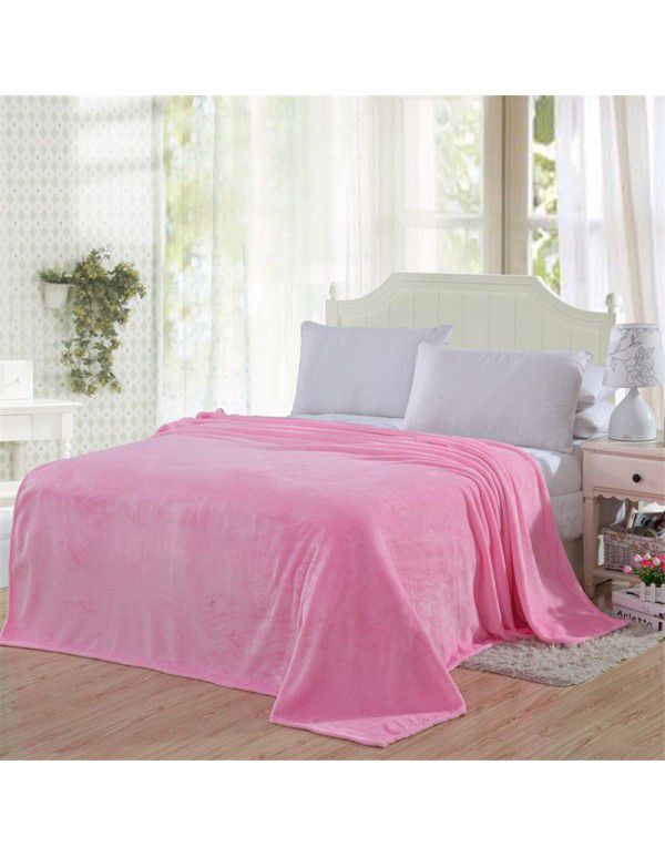 Pure color Farai blanket blanket coral wool bedspread double-sided blanket children blanket gift wholesale