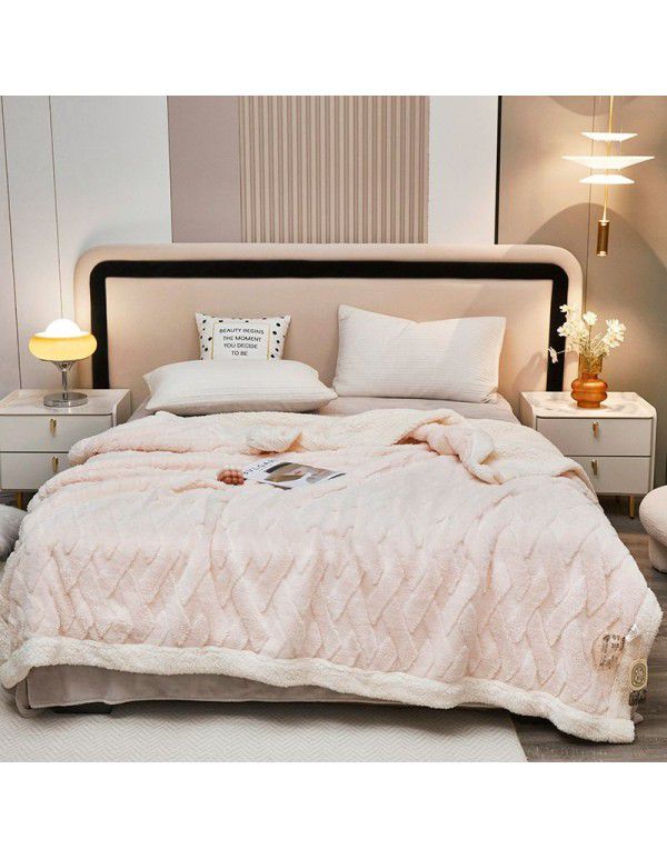 Wholesale of new solid color milk wool blanket, tuff blanket, thickened cashmere lunch blanket, children's blanket manufacturers