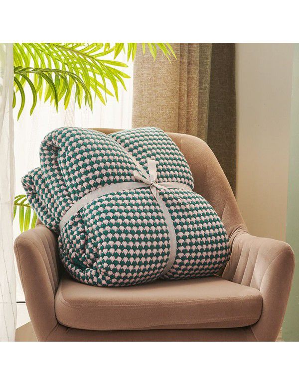 Nordic light luxury thick blanket for winter thickened warm blanket with cashmere cover blanket for winter sofa blanket for lunch