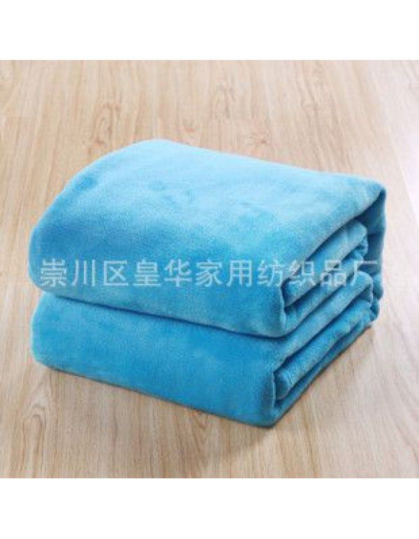 Pure color Farai blanket blanket coral wool bedspread double-sided blanket children blanket gift wholesale
