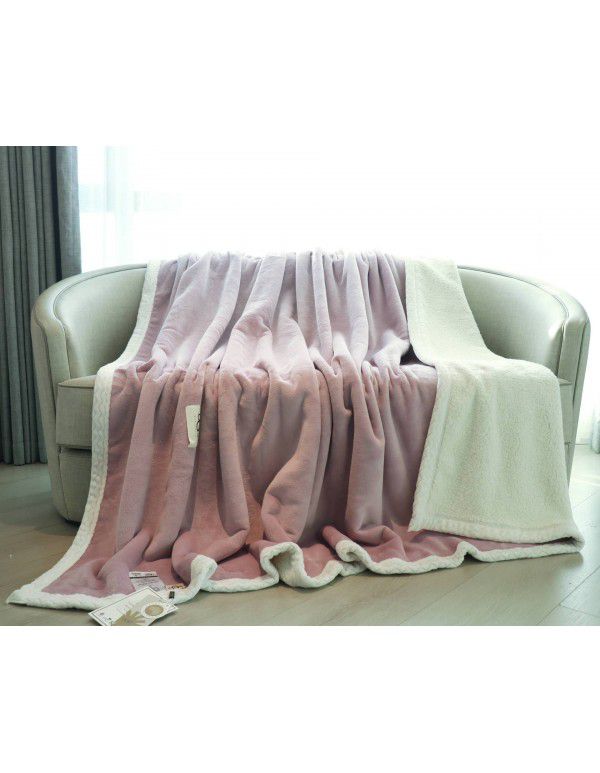 UGG Blanket Double sided velvet blanket Solid color blanket Double layer thickened warm blanket Lamb wool blanket Winter blanket