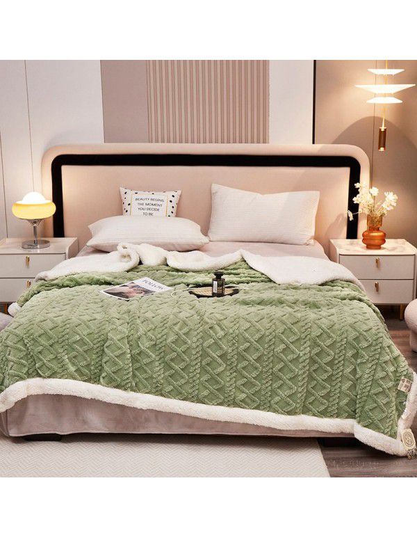 Wholesale of new solid color milk wool blanket, tuff blanket, thickened cashmere lunch blanket, children's blanket manufacturers