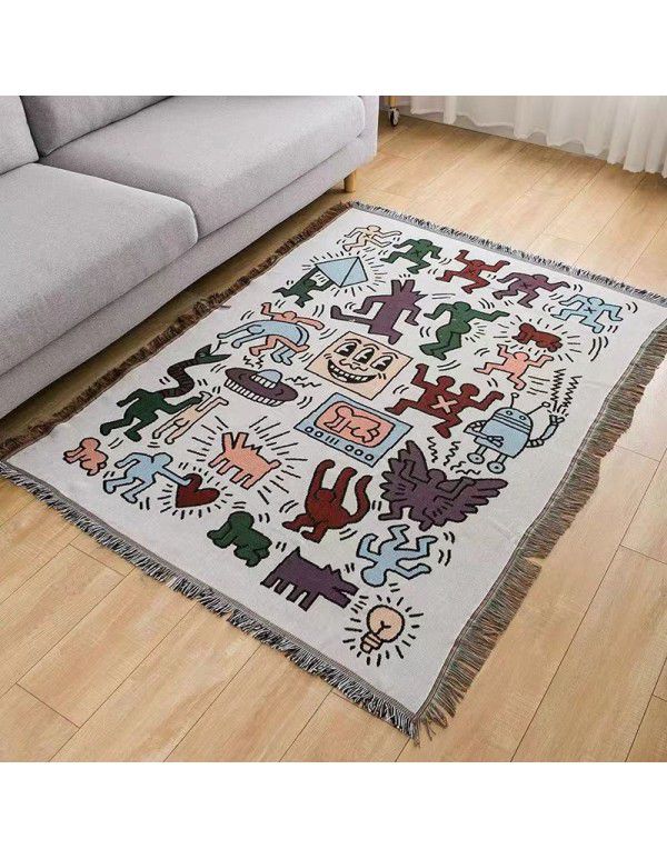 American graffiti office nap blanket nap blanket single sofa blanket sofa cover decorative blanket