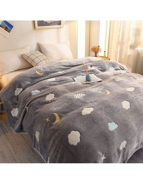 Ins Rainbow Bear~Korean Snow Flower Blanket Office Nap Leisure Sofa Blanket Air Conditioner Blanket in Summer