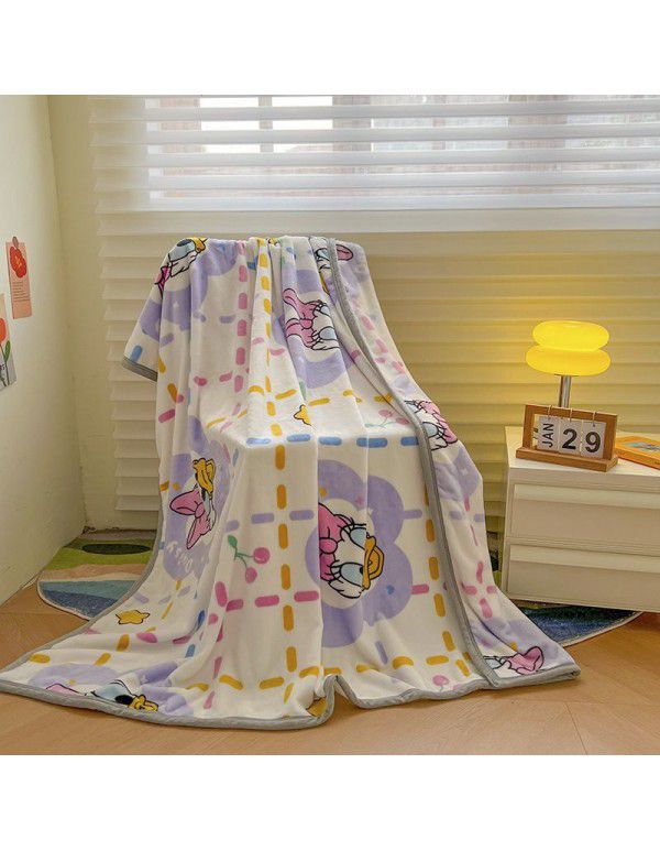 Genuine kindergarten blanket thickened milk wool blanket for single and double dormitory nap blanket cartoon blanket leisure blanket