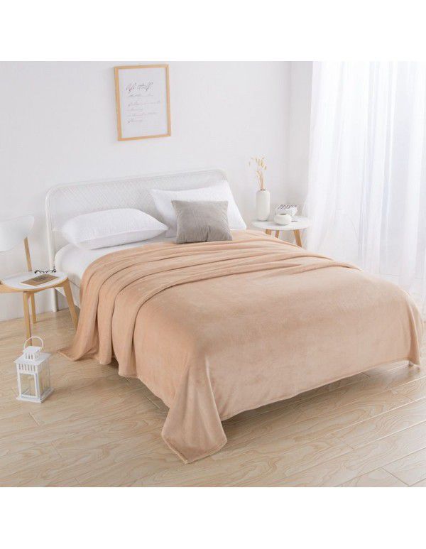 Wholesale of Falai velvet blanket blanket solid coral velvet blanket plain blanket bed sheet