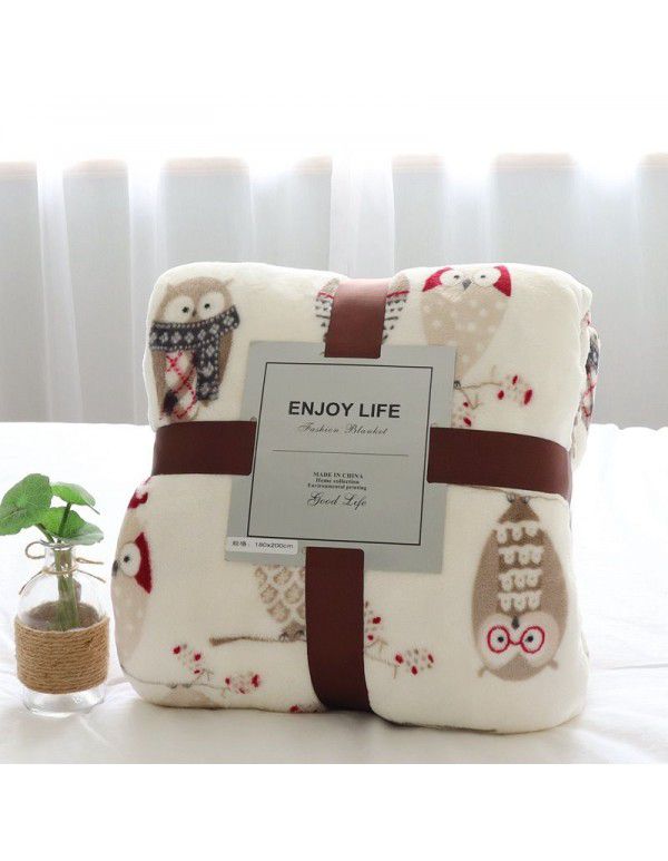 Foreign trade small blanket coral blanket four seasons nap travel blanket solid flannel thickened yoga gifts wholesale