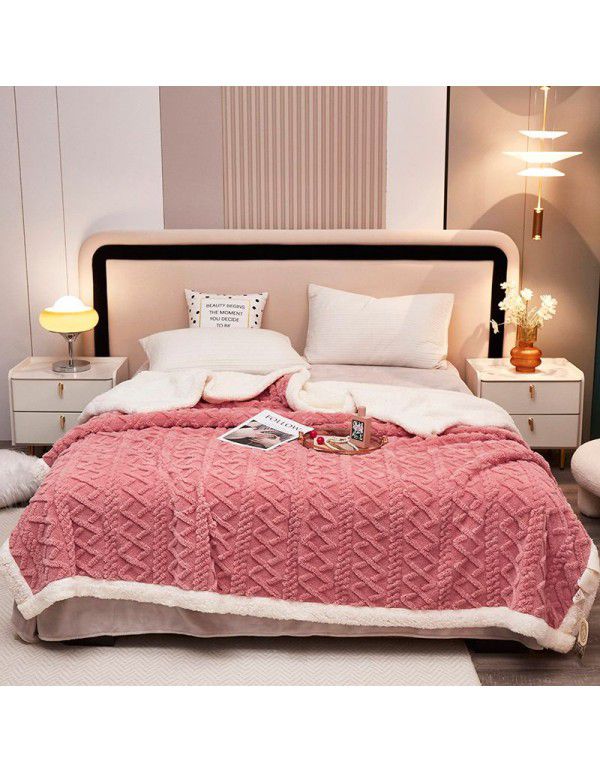 Wholesale of new solid color milk wool blanket, tuff blanket, thickened cashmere lunch blanket, children's blanket manufacturers