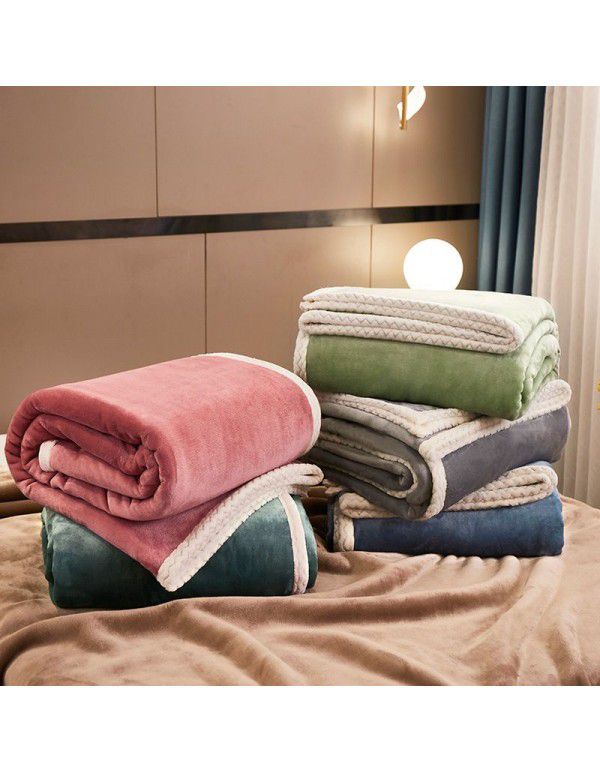 Wholesale of new solid color milk wool blanket, tuff blanket, thickened cashmere lunch blanket, children's blanket manufacturers
