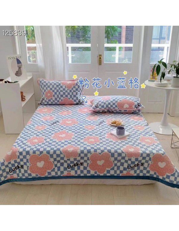 Winter Teddy plush thickened milk wool blanket bedding straight edge milk wool thickened bed blanket