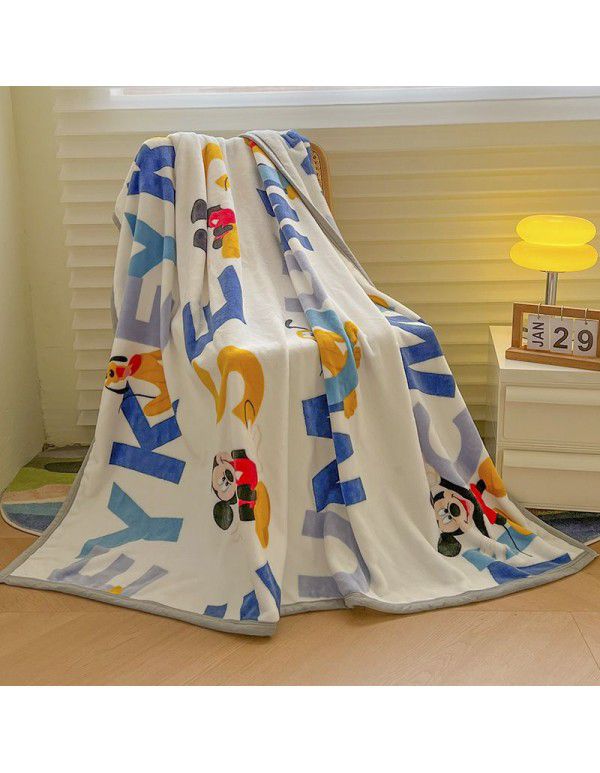 Genuine kindergarten blanket thickened milk wool blanket for single and double dormitory nap blanket cartoon blanket leisure blanket