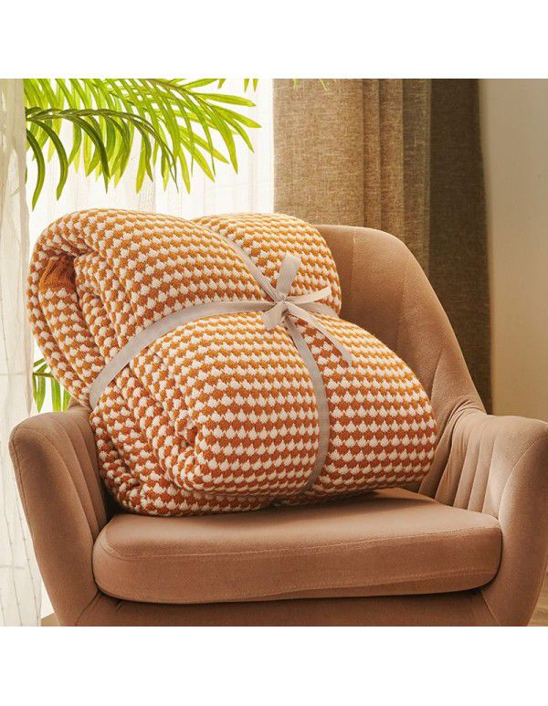 Nordic light luxury thick blanket for winter thickened warm blanket with cashmere cover blanket for winter sofa blanket for lunch