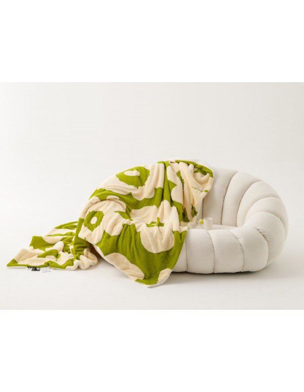 Net red ins wind double layer milk wool jacquard double layer blanket household thickened lamb wool nap shawl blanket wholesale