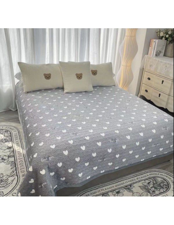 Winter Teddy plush thickened milk wool blanket bedding straight edge milk wool thickened bed blanket
