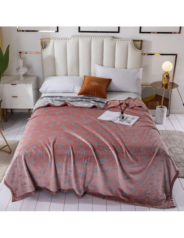 Double layer thickened warm cloud blanket European blanket AB Farai velvet ferret velvet crystal velvet air conditioning blanket wholesale