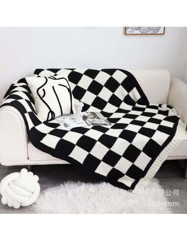 Net red checkerboard double-layer thickened blanket sofa blanket wholesale blanket manufacturer direct sale blanket