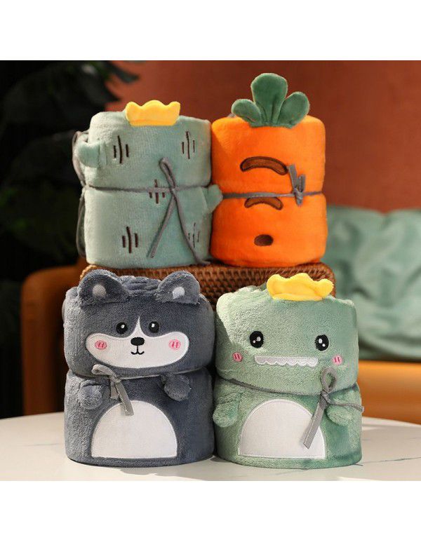Cartoon coral blanket Pet flannel air conditioning blanket Children's summer nap blanket Cover blanket Gift blanket