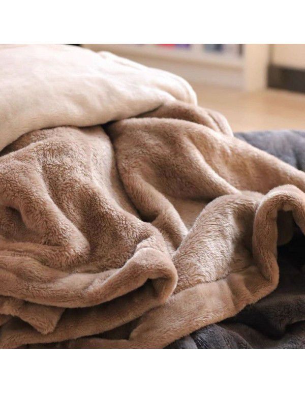 Four seasons blanket thickened plush coral blanket midnight nap air conditioning blanket large size one for distribution wholesale one for distribution