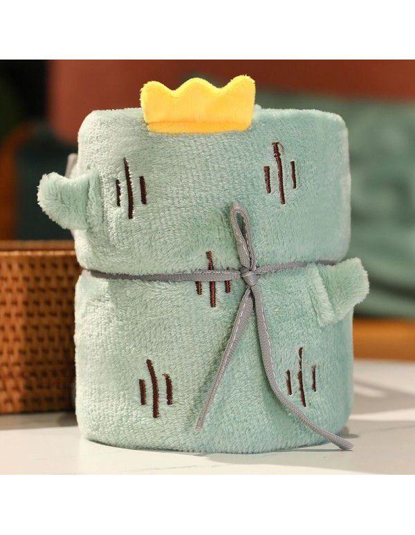 Cartoon coral blanket Pet flannel air conditioning blanket Children's summer nap blanket Cover blanket Gift blanket