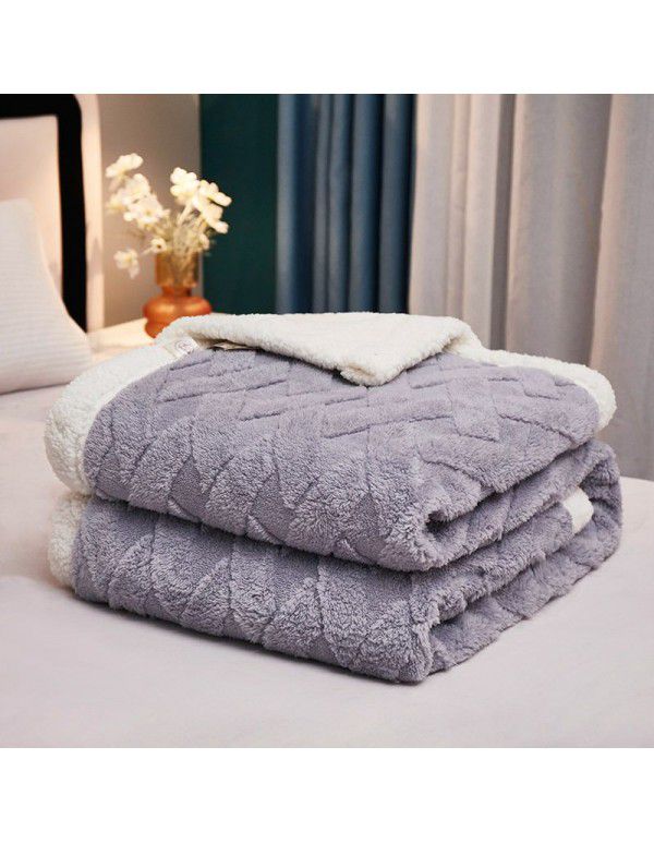 Wholesale of new solid color milk wool blanket, tuff blanket, thickened cashmere lunch blanket, children's blanket manufacturers