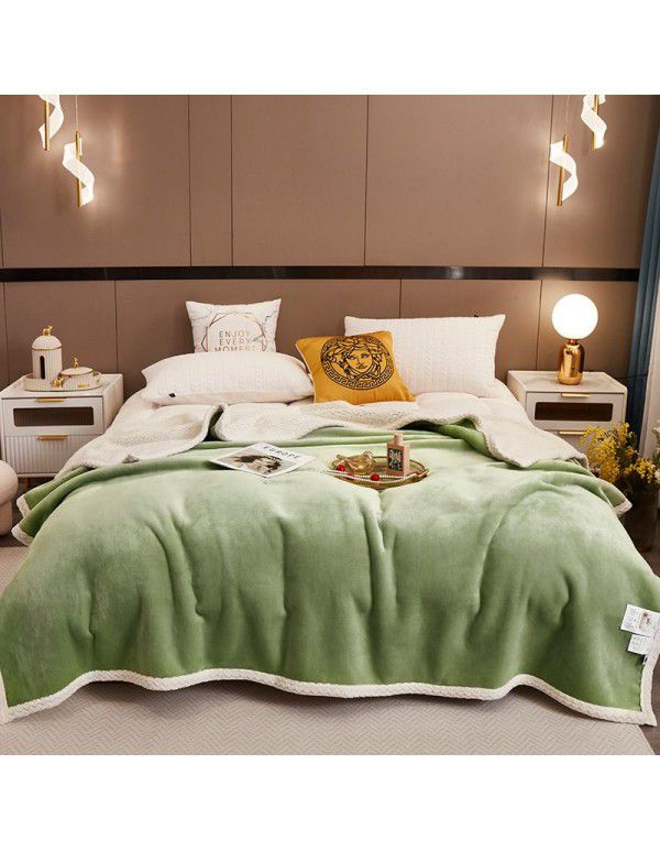 Wholesale of new solid color milk wool blanket, tuff blanket, thickened cashmere lunch blanket, children's blanket manufacturers