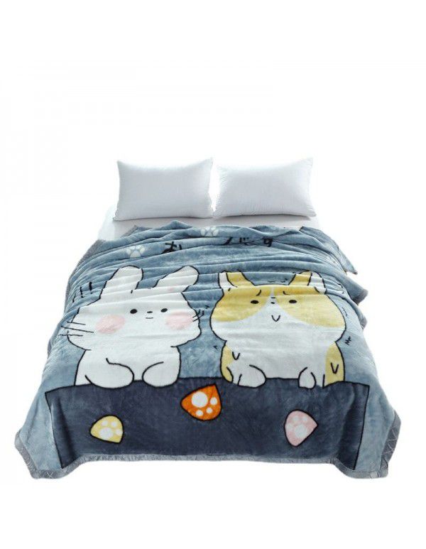 Factory blanket Raschel blanket thickened double-layer warm blanket super soft double-sided blanket gift wholesale