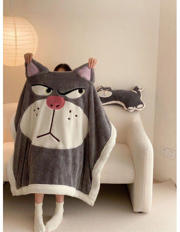 One wholesale ins small red book large version patch cloth embroidered cartoon children single and double lamb blanket
