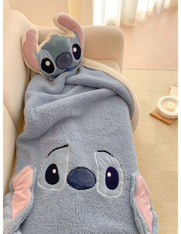 One wholesale ins small red book large version patch cloth embroidered cartoon children single and double lamb blanket