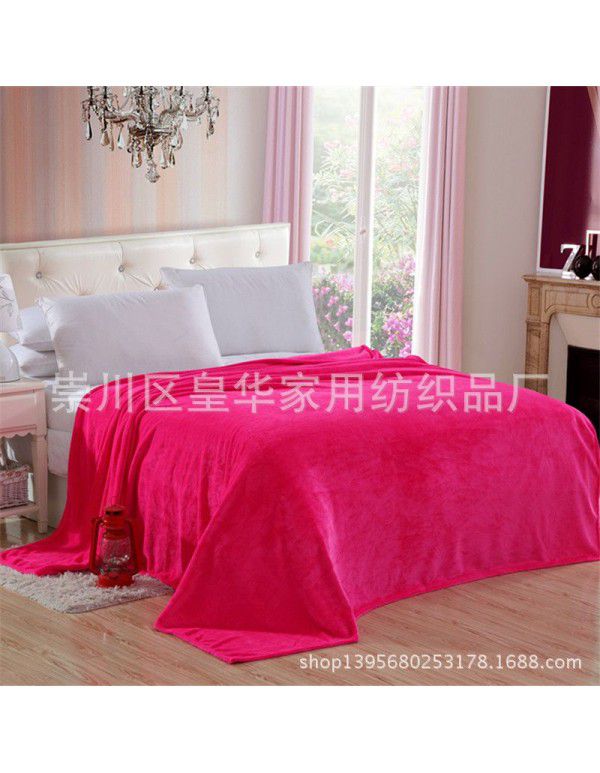 Pure color Farai blanket blanket coral wool bedspread double-sided blanket children blanket gift wholesale