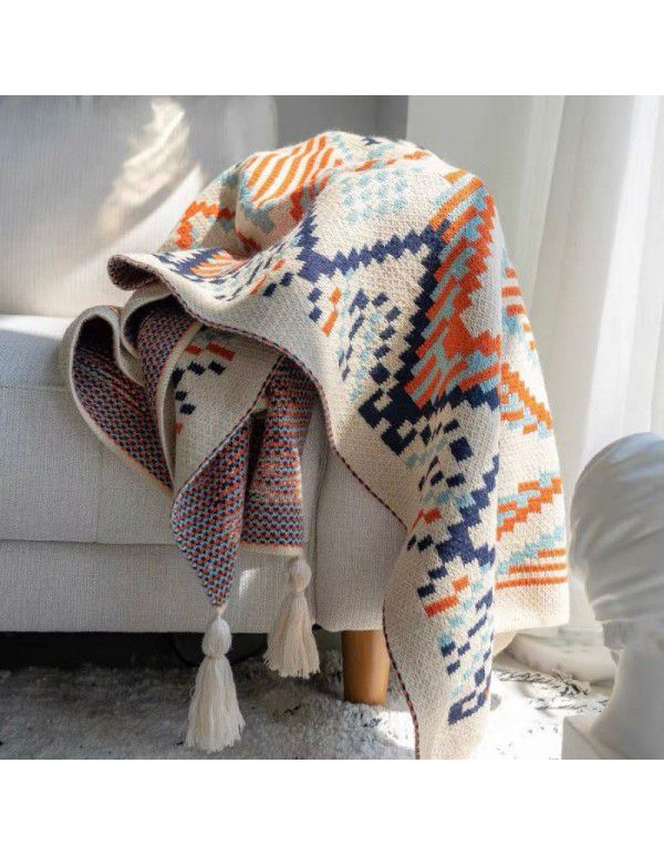 Camping blanket, office air conditioning blanket, knitting blanket, leg covering blanket, shawl, dormitory nap blanket, non cotton