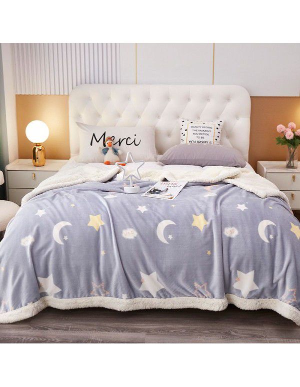 Wholesale of new solid color milk wool blanket, tuff blanket, thickened cashmere lunch blanket, children's blanket manufacturers