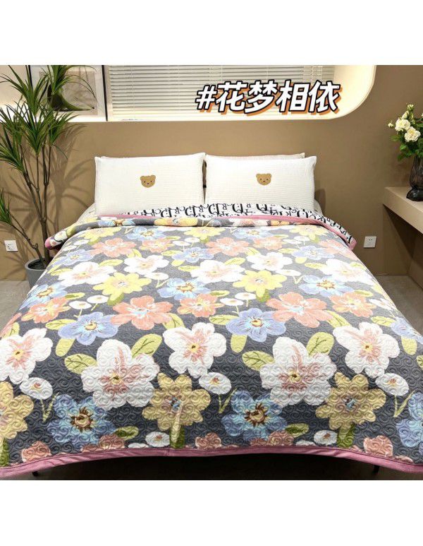 Winter Teddy plush thickened milk wool blanket bedding straight edge milk wool thickened bed blanket