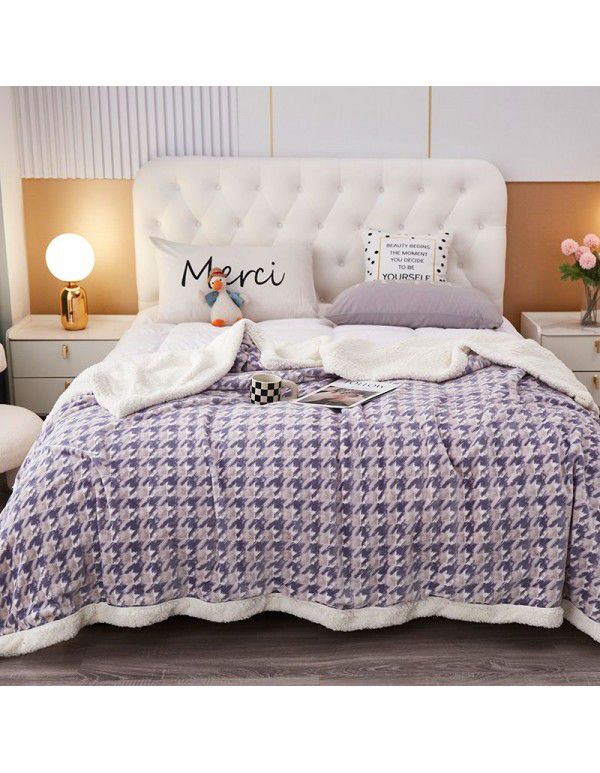 Wholesale of new solid color milk wool blanket, tuff blanket, thickened cashmere lunch blanket, children's blanket manufacturers