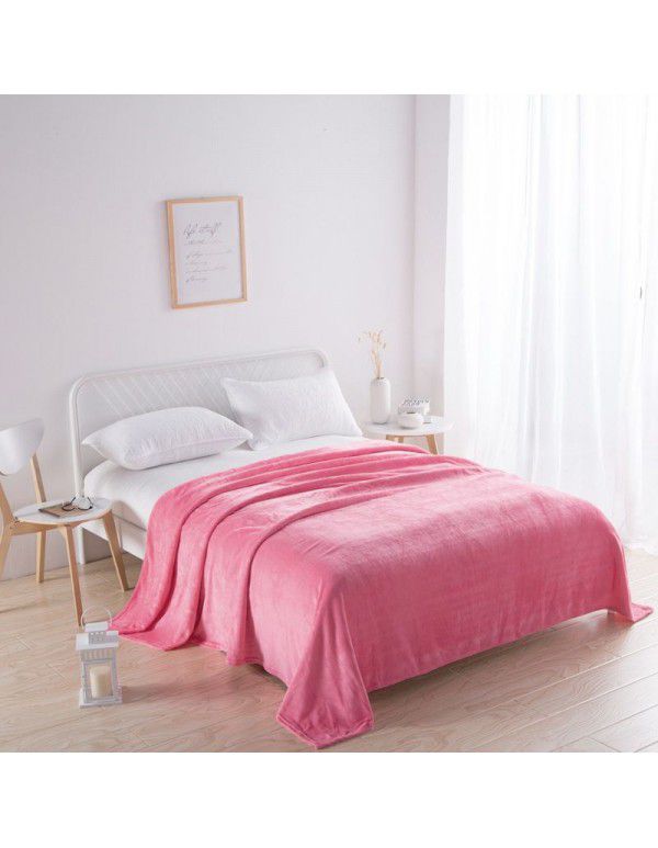 Wholesale of Falai velvet blanket blanket solid coral velvet blanket plain blanket bed sheet