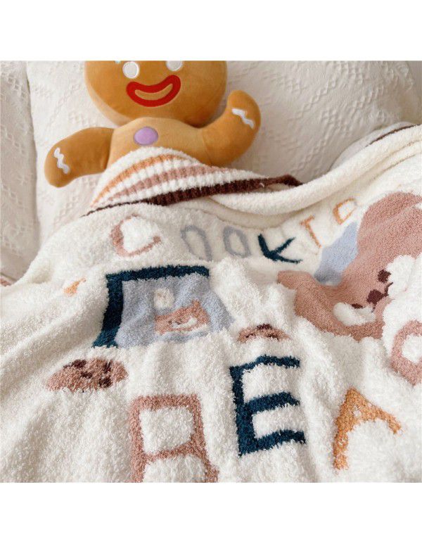 Soft half woolen blanket autumn and winter quilt feather gauze blanket spring and autumn baby blanket 100 * 100