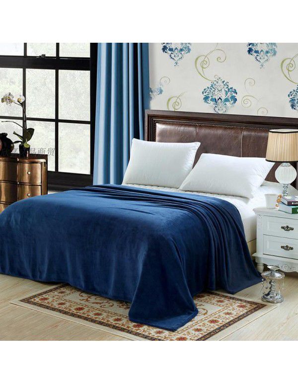 Pure color Farai blanket blanket coral wool bedspread double-sided blanket children blanket gift wholesale