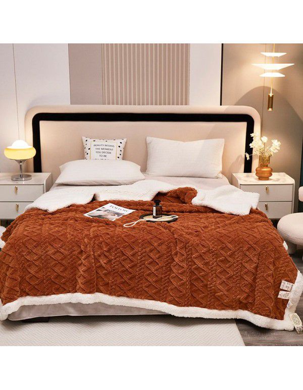 Wholesale of new solid color milk wool blanket, tuff blanket, thickened cashmere lunch blanket, children's blanket manufacturers