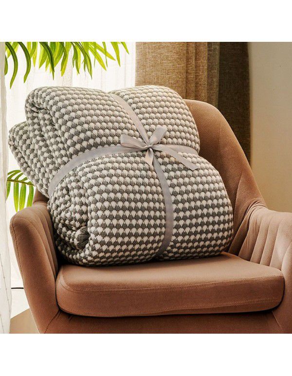 Nordic light luxury thick blanket for winter thickened warm blanket with cashmere cover blanket for winter sofa blanket for lunch