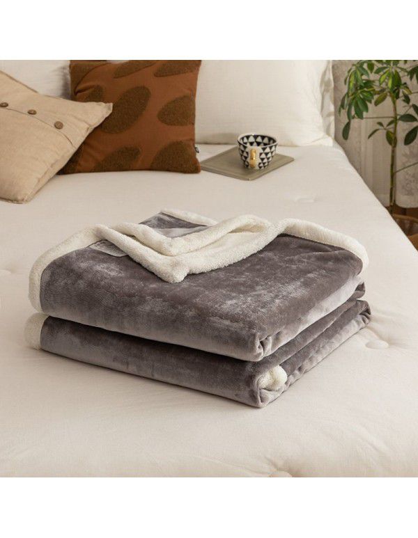 New flannel blanket Double layer cashmere blanket Farad blanket Wholesale pure polar blanket