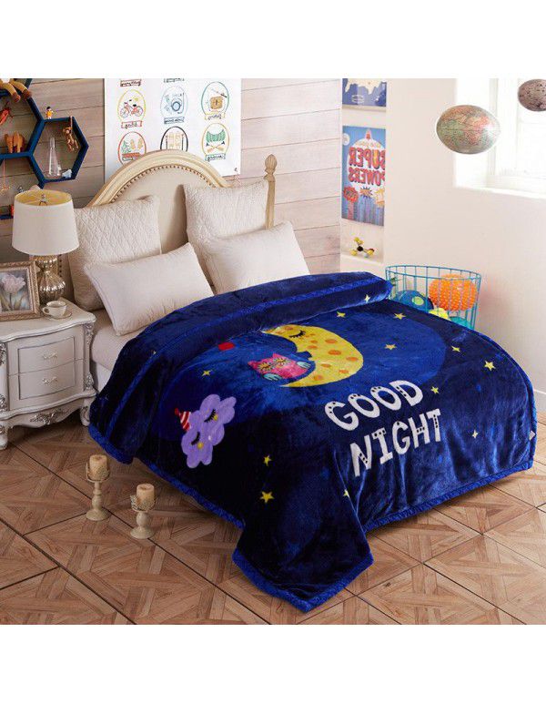 Factory blanket Raschel blanket thickened double-layer warm blanket super soft double-sided blanket gift wholesale