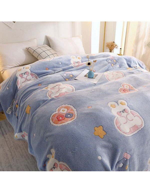 Ins Rainbow Bear~Korean Snow Flower Blanket Office Nap Leisure Sofa Blanket Air Conditioner Blanket in Summer