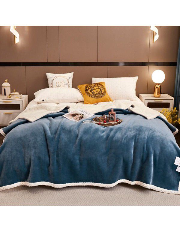 Wholesale of new solid color milk wool blanket, tuff blanket, thickened cashmere lunch blanket, children's blanket manufacturers