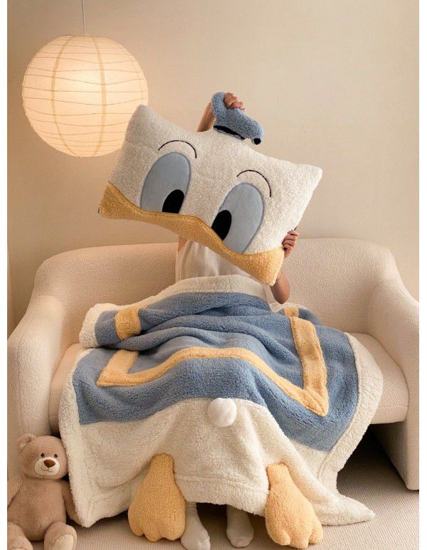 One wholesale ins small red book large version patch cloth embroidered cartoon children single and double lamb blanket